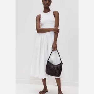 Madewell Crisp White Sleeveless Midi Dress